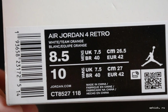 Cheap EP Retro CT8527-118 Air Metallic CT8527-118 4 Orange Jordan 0501